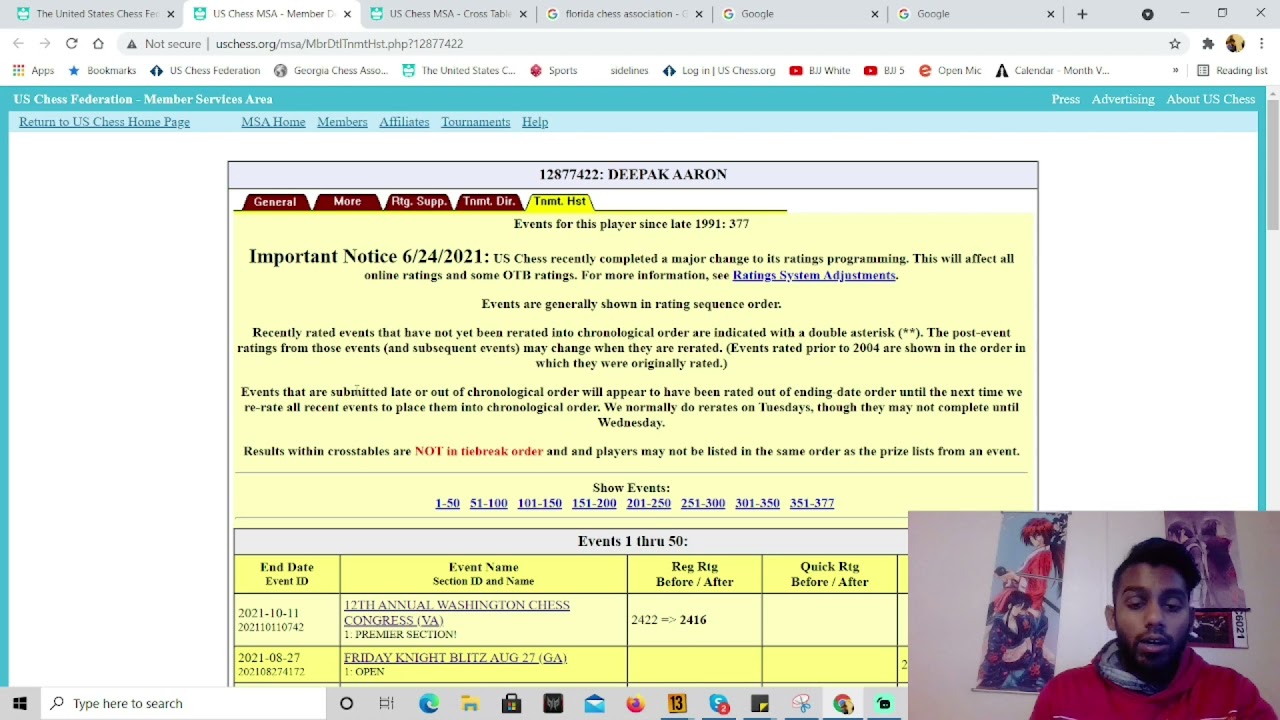 How to look up your Chess Rating/Find Chess tournaments