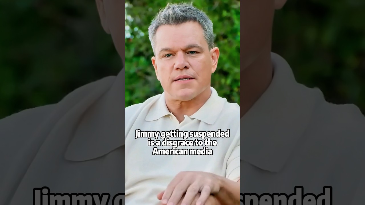 Matt Damon's reaction to Jimmy Kimmel's suspension：Jimmy getting suspended is a disgrace to