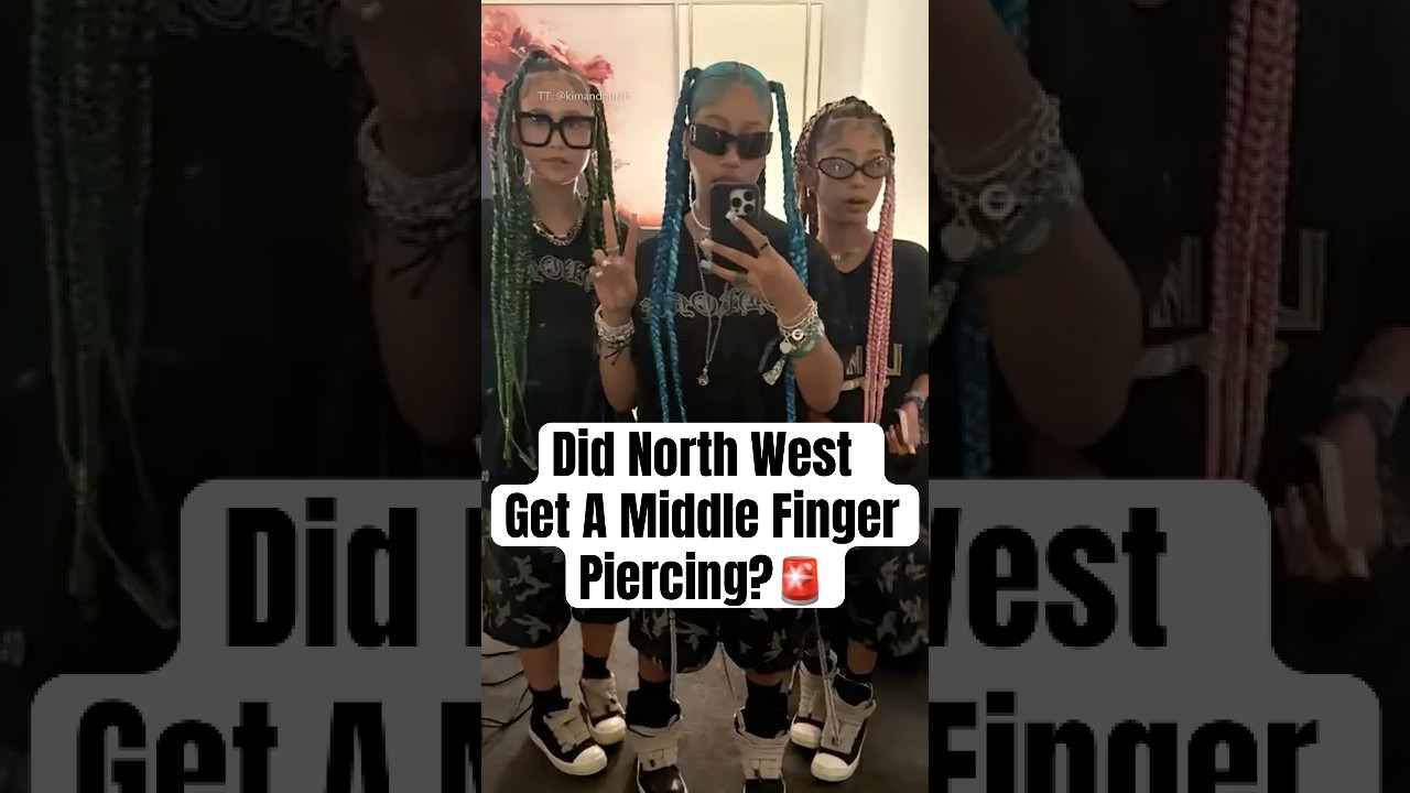 Did North West Get A Middle Finger Piercing? #shorts #NorthWest #NorthWestPiercing