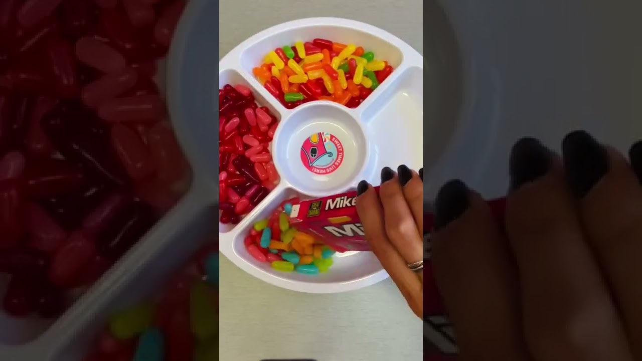 ASMR Mike & Ike Platter 🟥🟦🟩 #shorts #short #asmr #mikeandike #candy #candyfunhouse