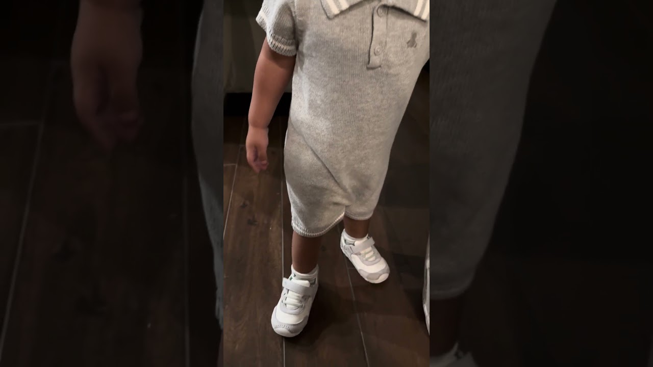 Toddler daycare outfit #babygap #striderite #babyboyfashion #toddlerfashion #romper