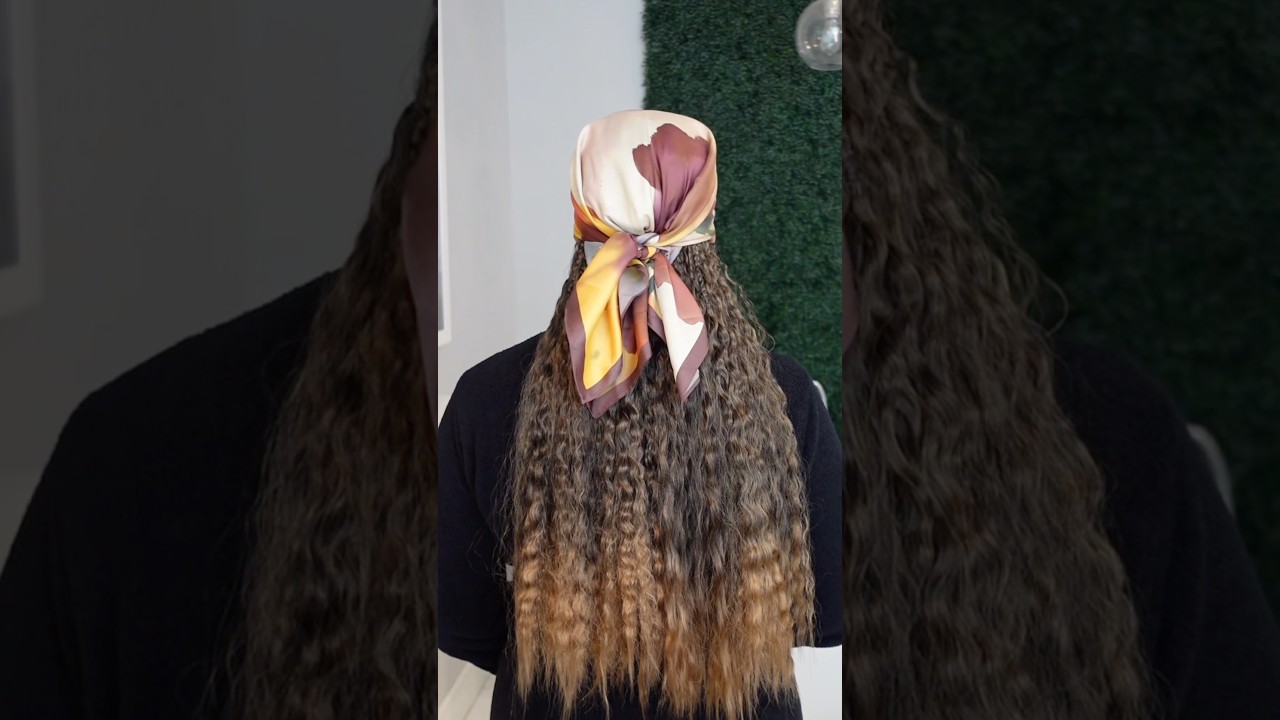 Headband wig with pre-looped hair✨ #hair #blackhair #headband #wigs #summeronshorts