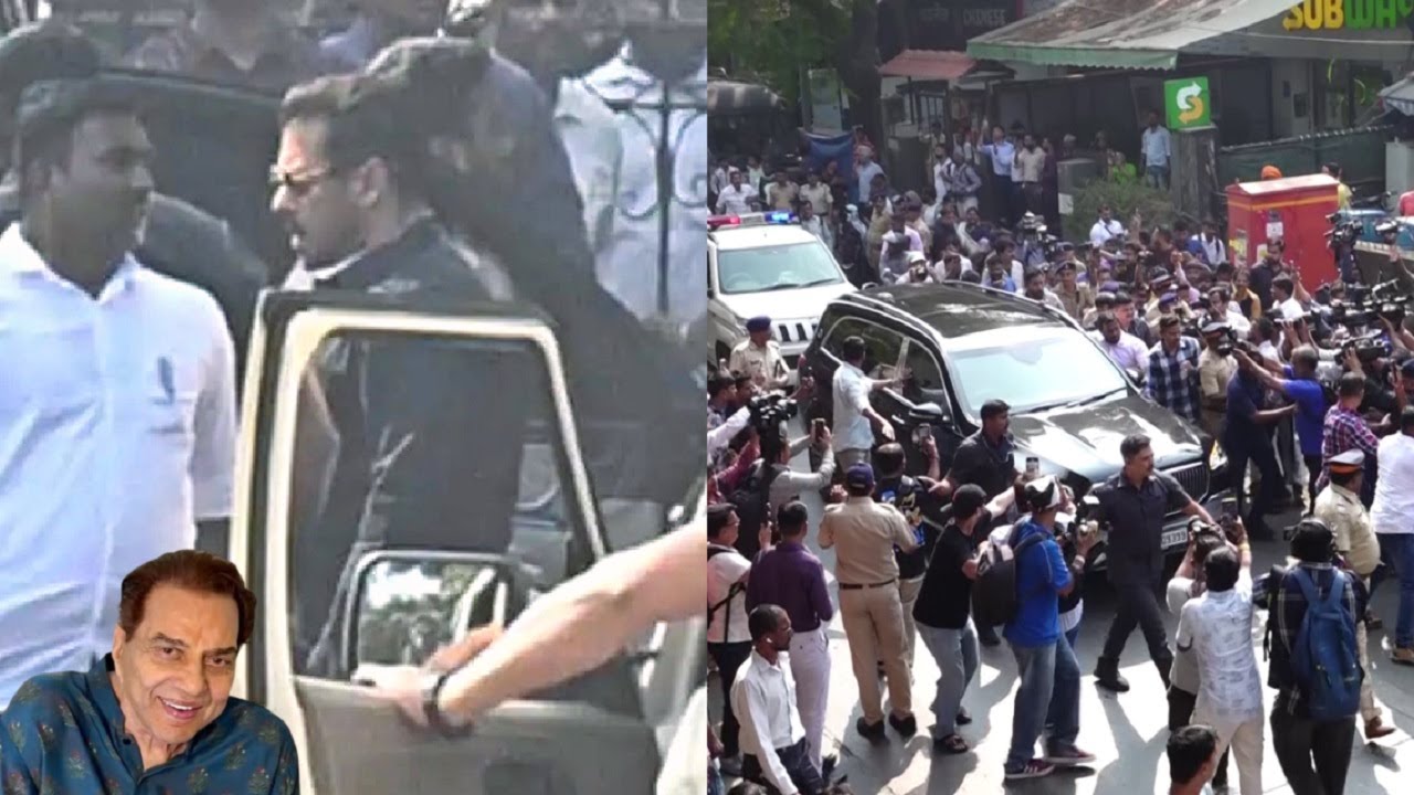 Salman Khan Emotional Reached At Dharmendra FuneraI
