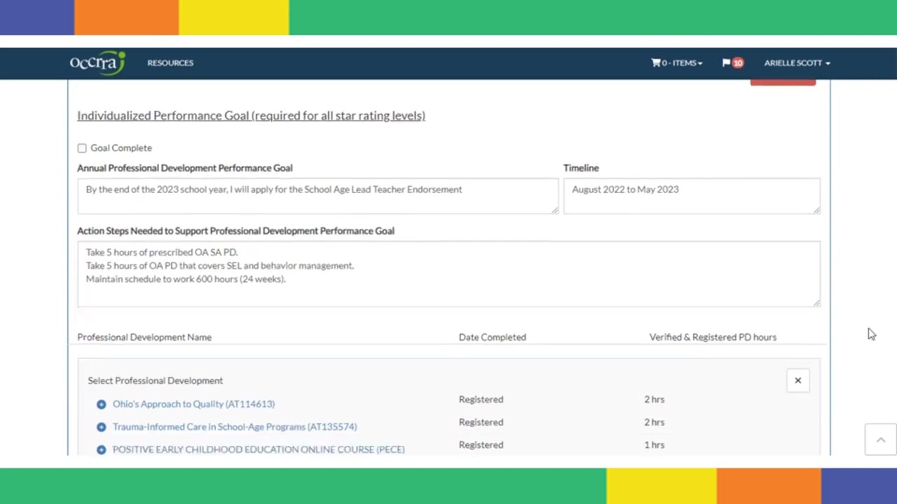 Using Your Professional Development Plan in OCCRRA