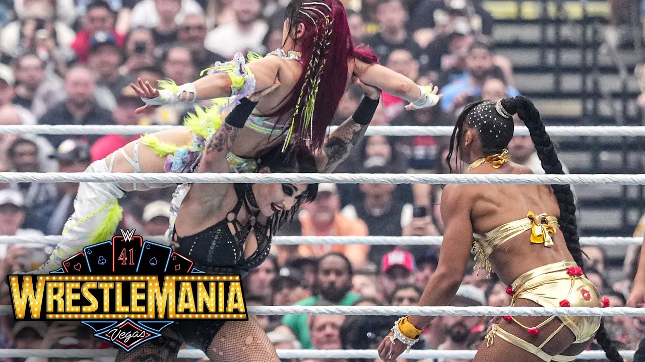 IYO SKY vs. Bianca Belair vs. Rhea Ripley | Women’s Title Match: WrestleMania 41 Sunday highlights