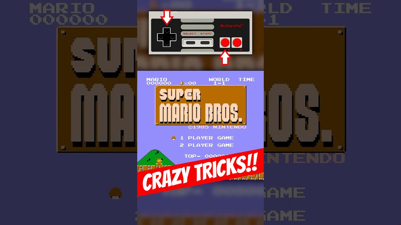 START SCREEN tricks in Super Mario Bros. (NES)!!