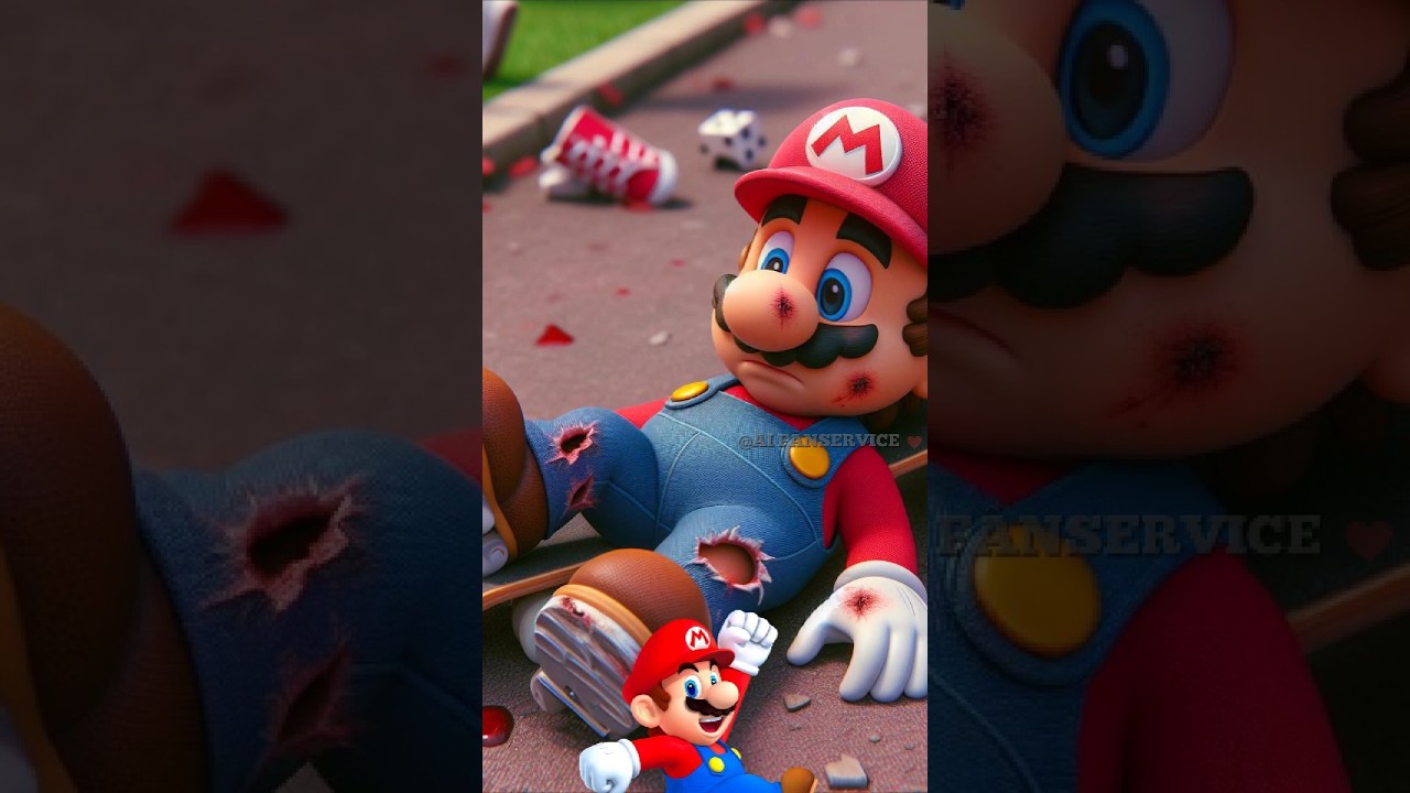 Mario Bros team has a BAD day skating #mario #mariobros #supermariobros #skating