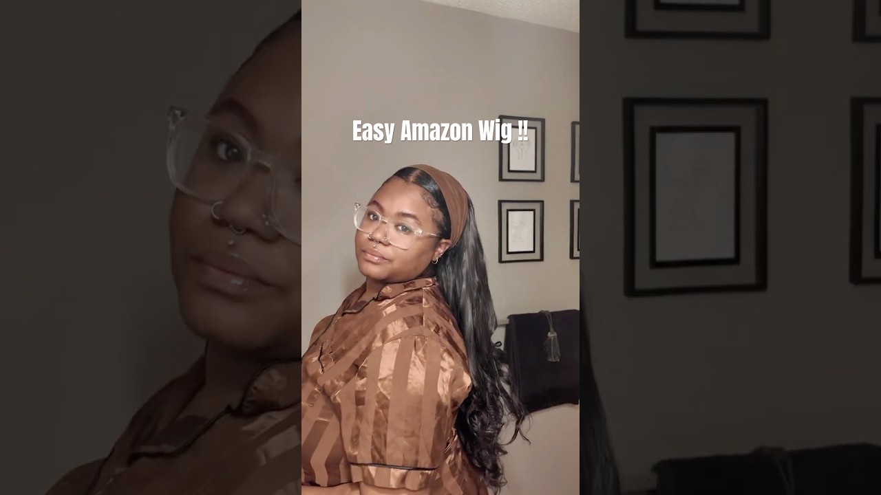 Weekend Hair in 60 Seconds 💁🏽‍♀️ Headband Wig Edition #HeadbandWig #ProtectiveStyle #AmazonFinds