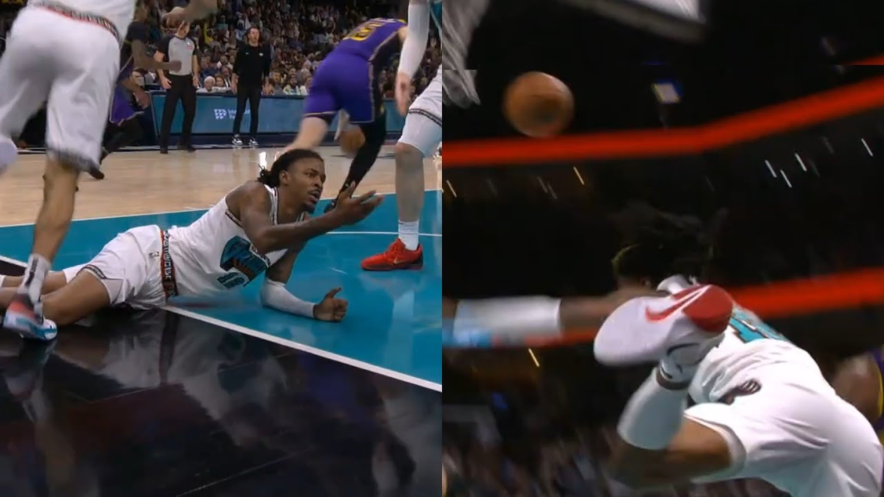 Ja Morant takes scary fall then limps to locker room with injury vs Lakers