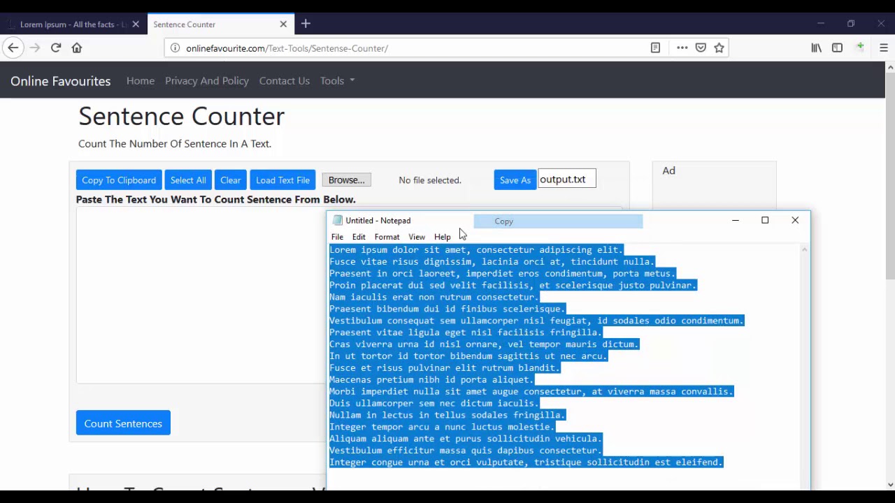 How To Count Sentences Video Tutorial