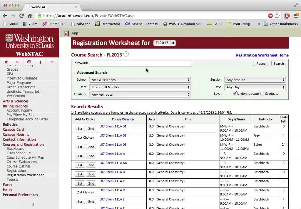 How to Use Webstac to Register for Classes