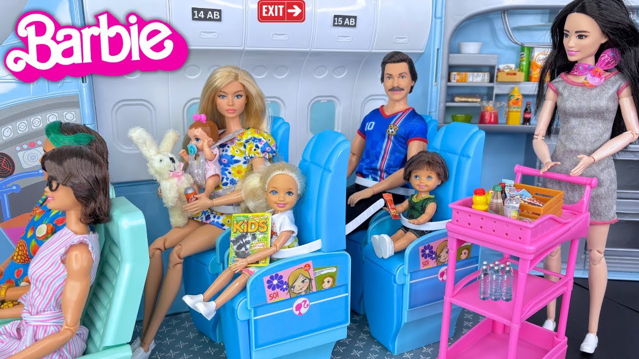 Barbie & Ken Doll Family Travel Routine and Baby's Lost Toy