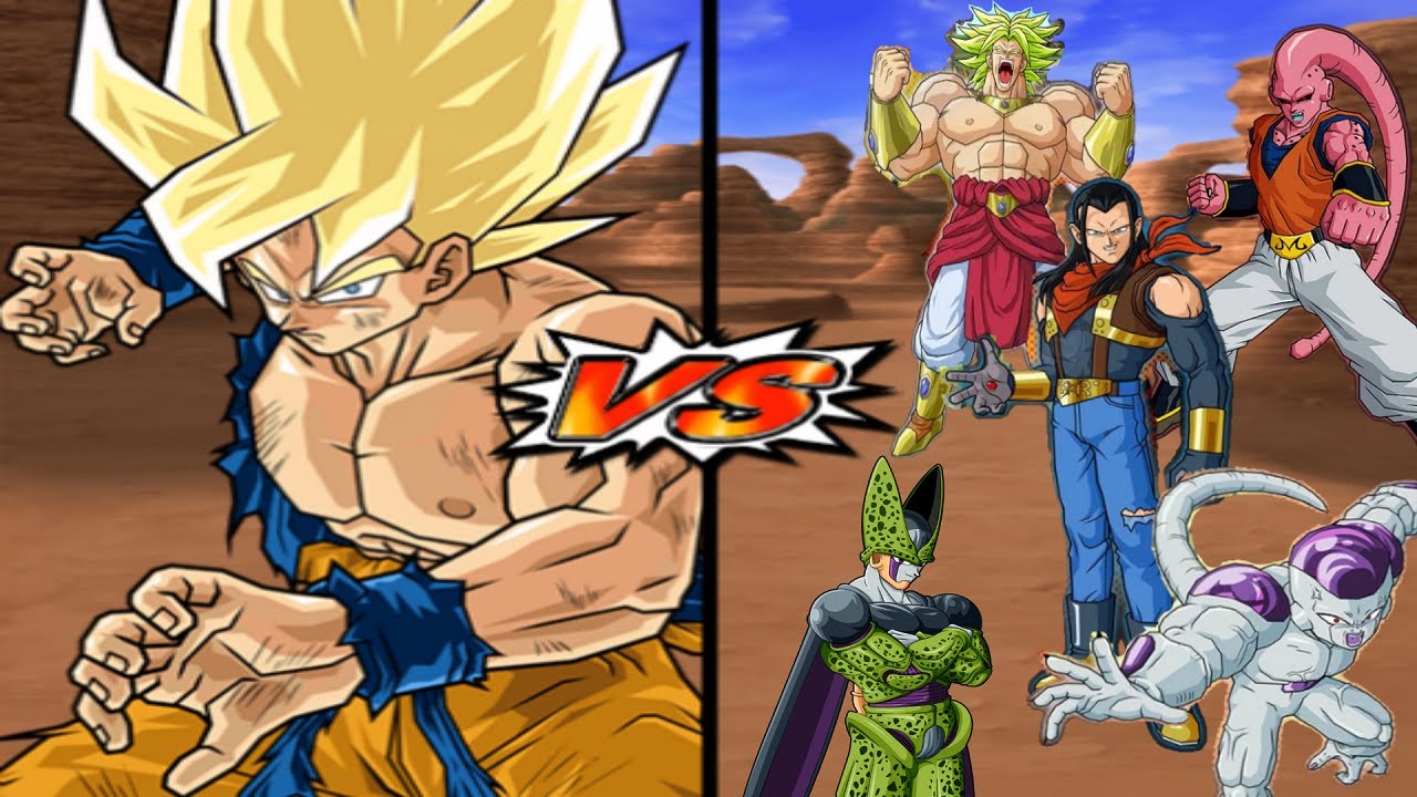 [TAS] DBZ BT3: Goku (Mid) Vs. 5 CPUs (Enhanced Red Potara) (Request Match) (Combo Video)