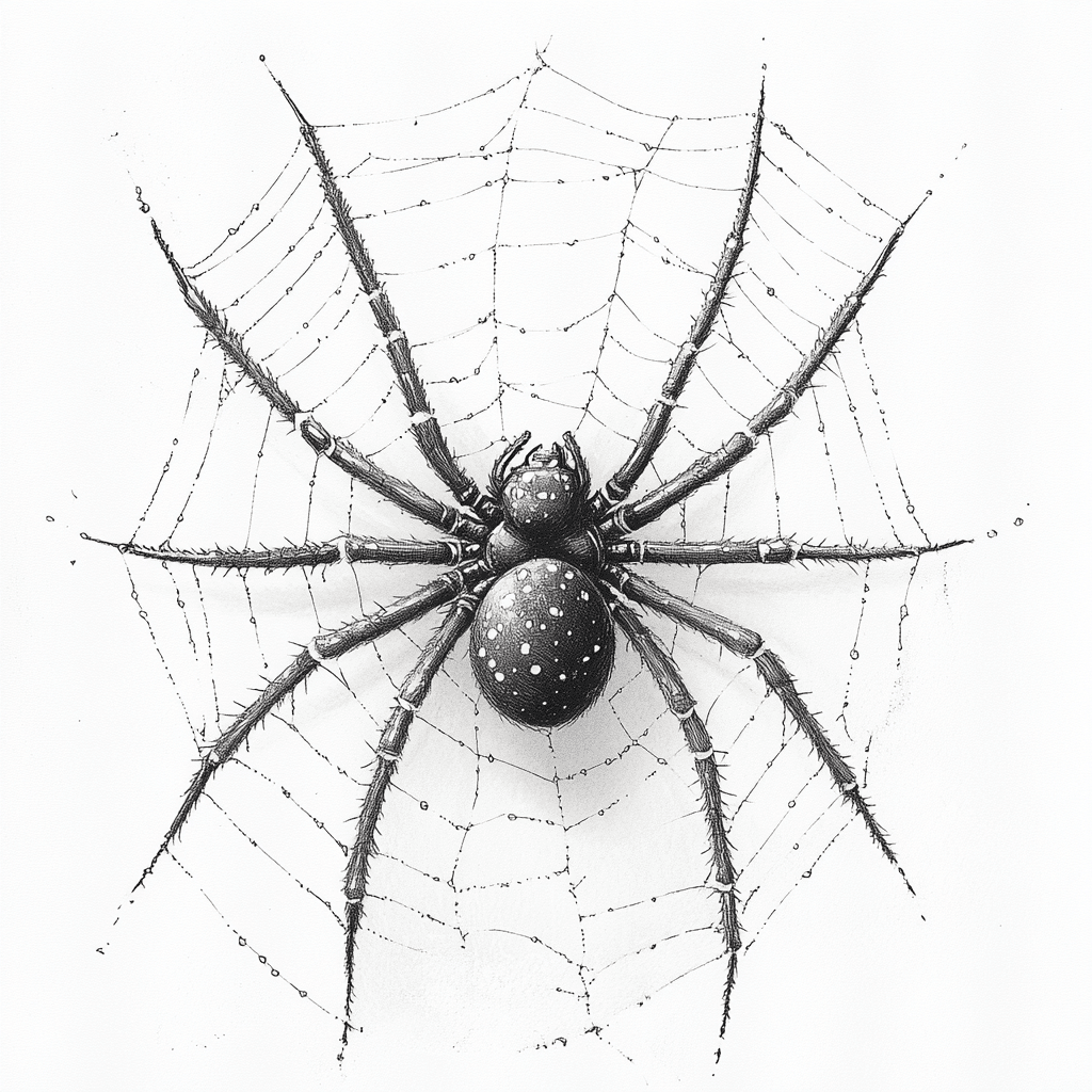 spider web drawing