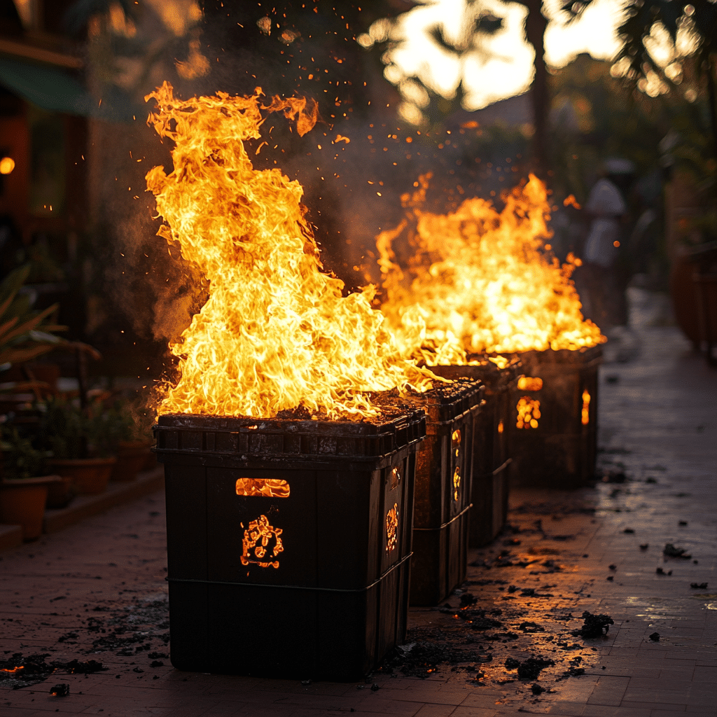 ballot boxes set on fire