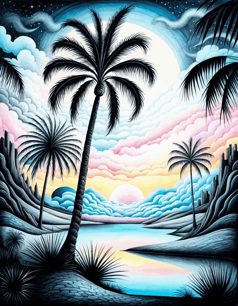 palm tree drawing