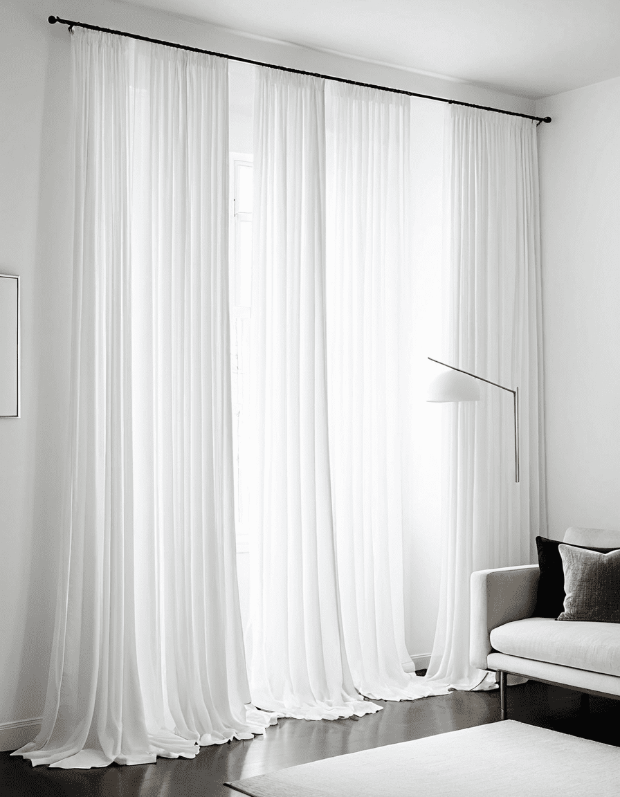 white curtains