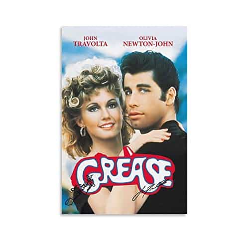 Grease Movie Poster, Vintage Signature Grease Movie PostersVintage Grease Posters Wall Art Paintings Canvas Wall Decor Home Decor Living Room Decor Aesthetic xinch(xcm) Unfram