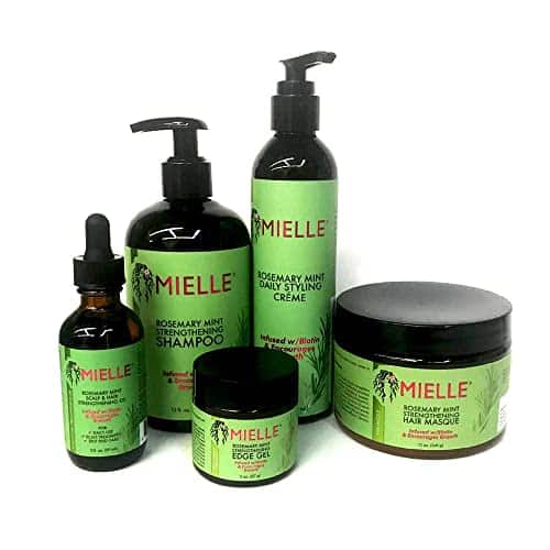 MIELLE Rosemary Mint Organics Infused with Biotin and Encourages Growth Hair Products for Stronger and Healthier Hair and Styling Bundle Set PCS