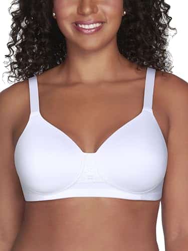 Vanity Fair Womens Full Figure Beauty Back Smoothing Bra, way Stretch Fabric, Lightly Lined Cups Up To H Bra, Wirefree White, DD US